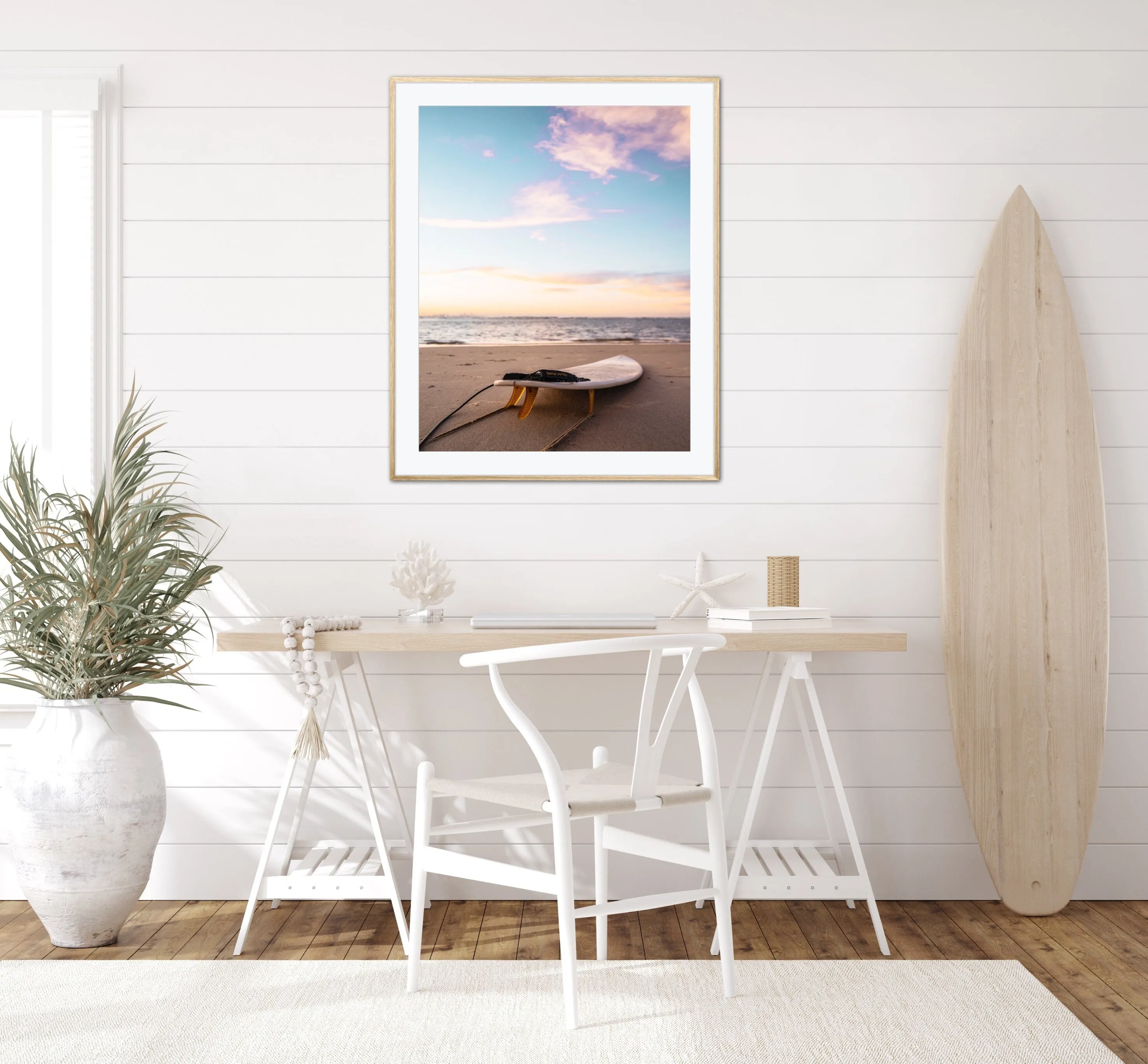 Beach Set Of 3 Tropical Prints INSTANT DOWNLOAD Art Prints, Coastal Wall Art, Pink Blue Beach Wall Art, Surfboard Print, Surfing Poster Pastel