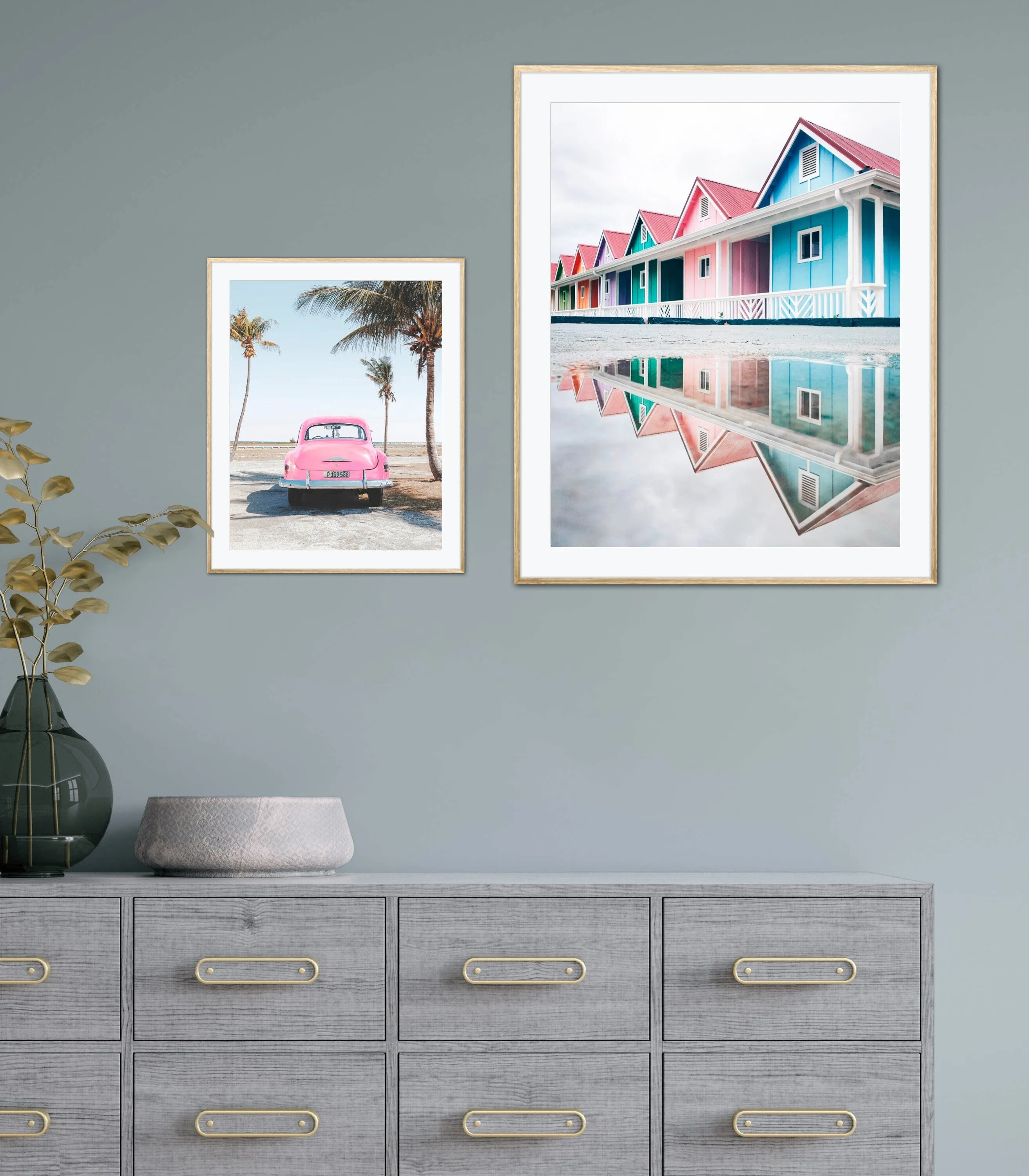 Beach Set Of 3 Tropical Prints INSTANT DOWNLOAD Art Prints, Coastal Wall Art, Pink Blue Beach Wall Art, Surfboard Print, Surfing Poster Pastel
