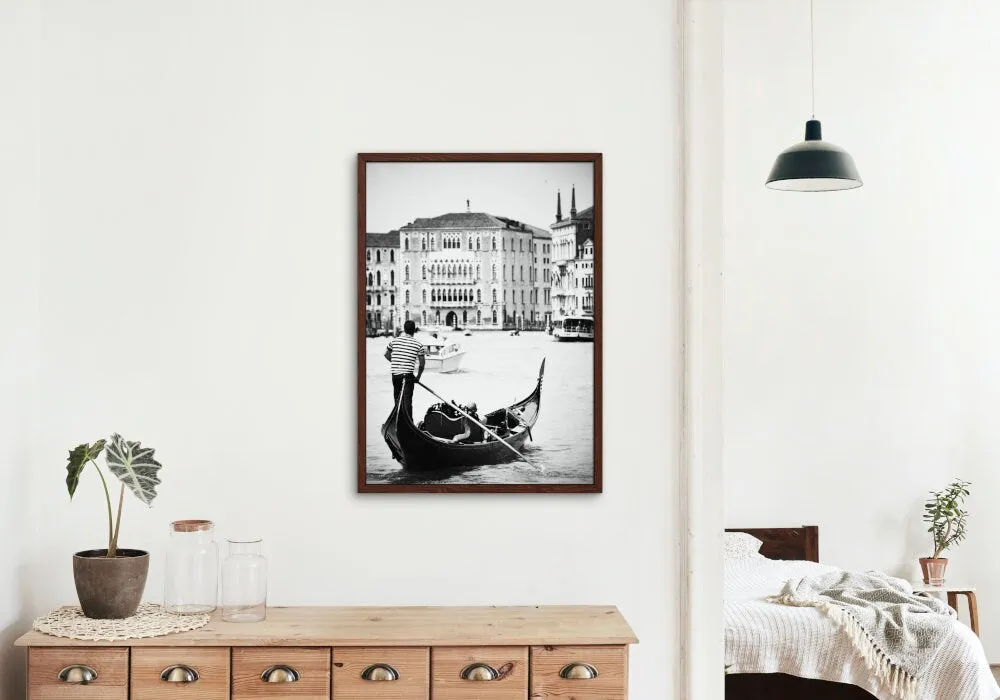 Black And White Venice Poster PRINTABLE WALL ART, Venice Wall Art, Retro Travel Poster, Italy Travel Poster, Coastal Wall Decor, Venice Canal