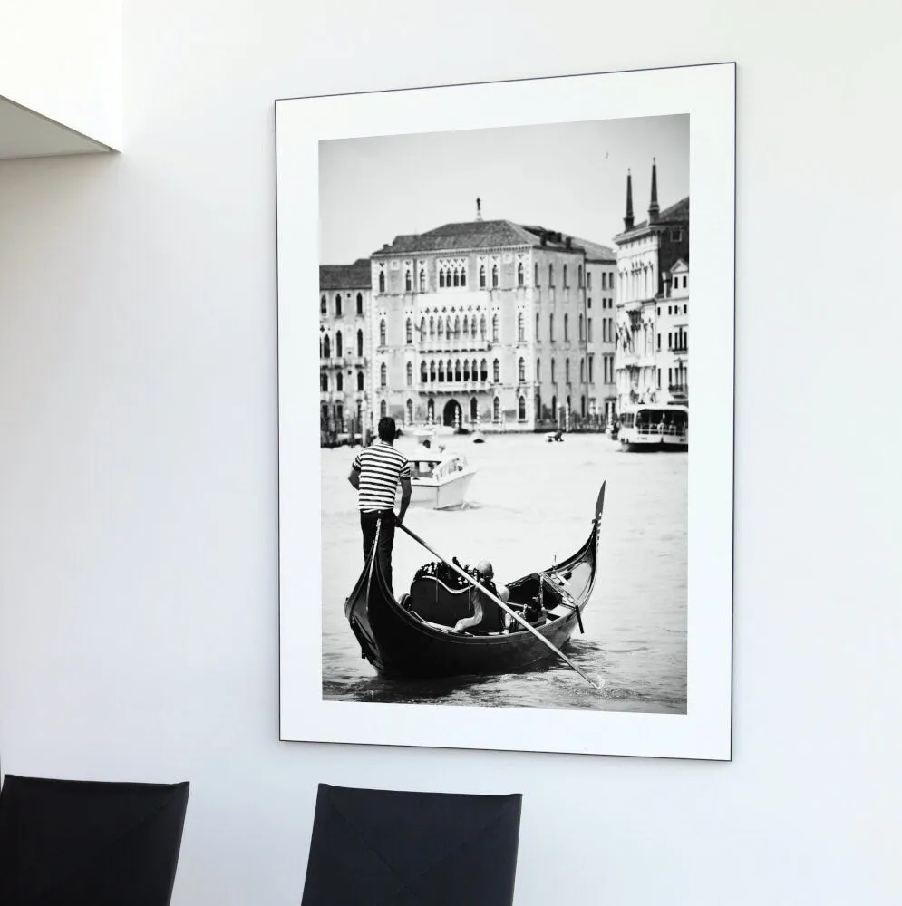 Black And White Venice Poster PRINTABLE WALL ART, Venice Wall Art, Retro Travel Poster, Italy Travel Poster, Coastal Wall Decor, Venice Canal