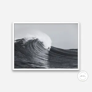 Black And White Wave Poster PRINTABLE ART, Modern Coastal Wall Art, Outer Banks Art, Beachy Wall Art, Posters Black And White, Serene