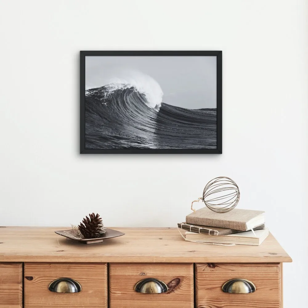 Black And White Wave Poster PRINTABLE ART, Modern Coastal Wall Art, Outer Banks Art, Beachy Wall Art, Posters Black And White, Serene