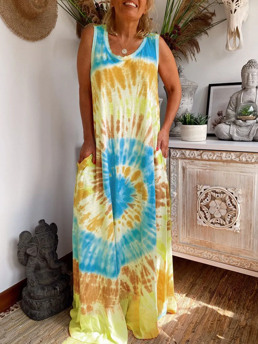 Bohemian Loose Casual Tie Dye Dress