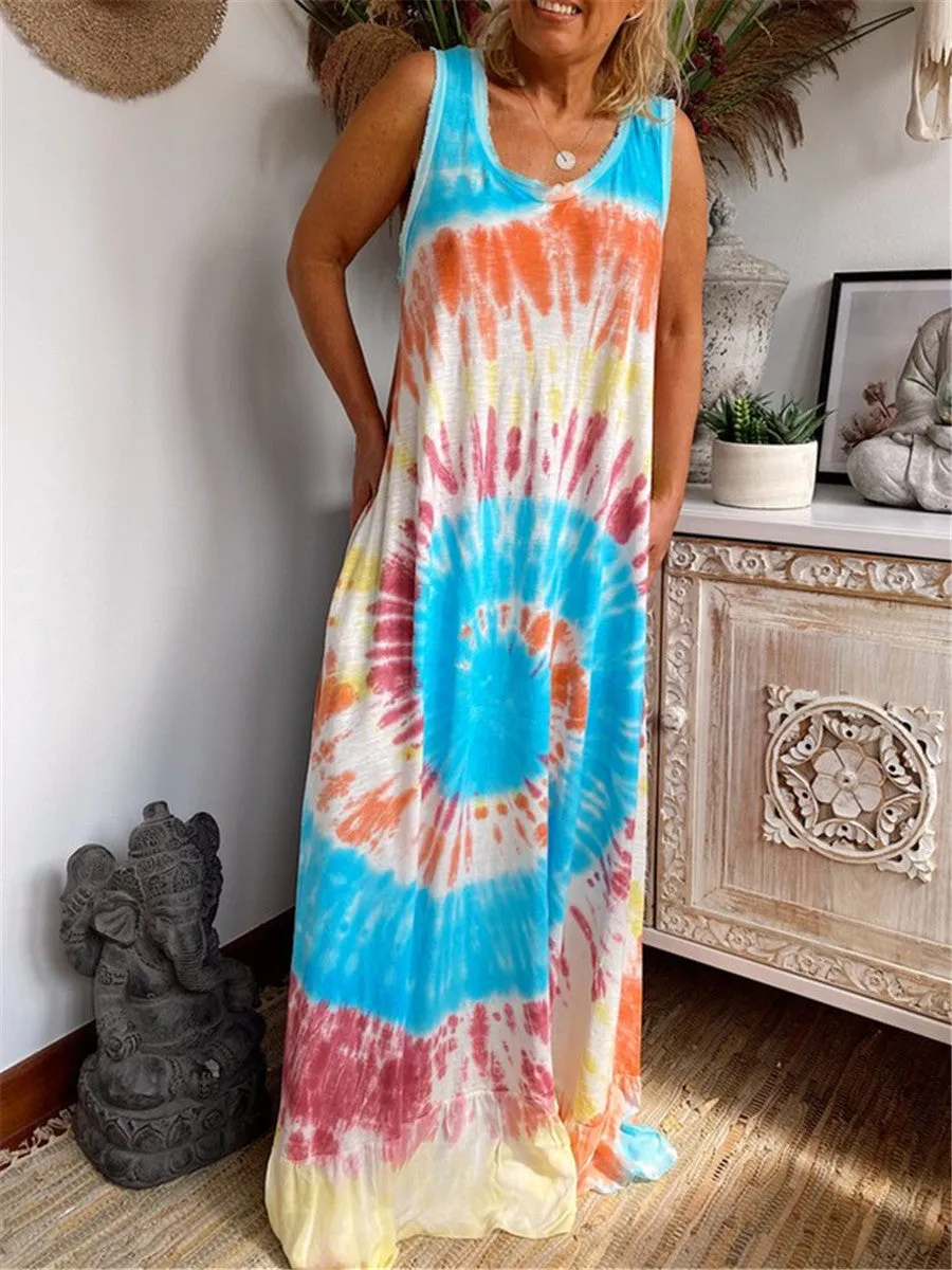 Bohemian Loose Casual Tie Dye Dress