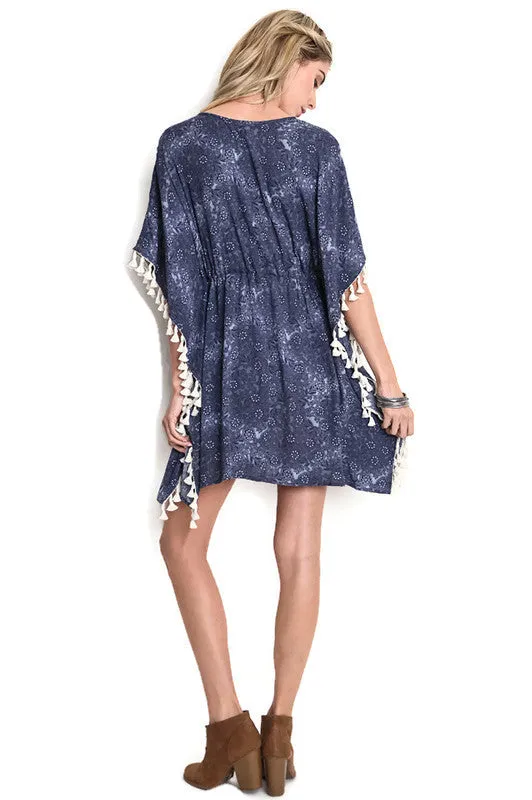 Bohemian Tassel Dress, Grey