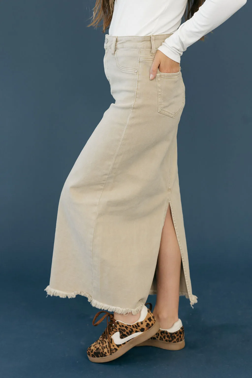 Carsen Demin Skirt-Sand