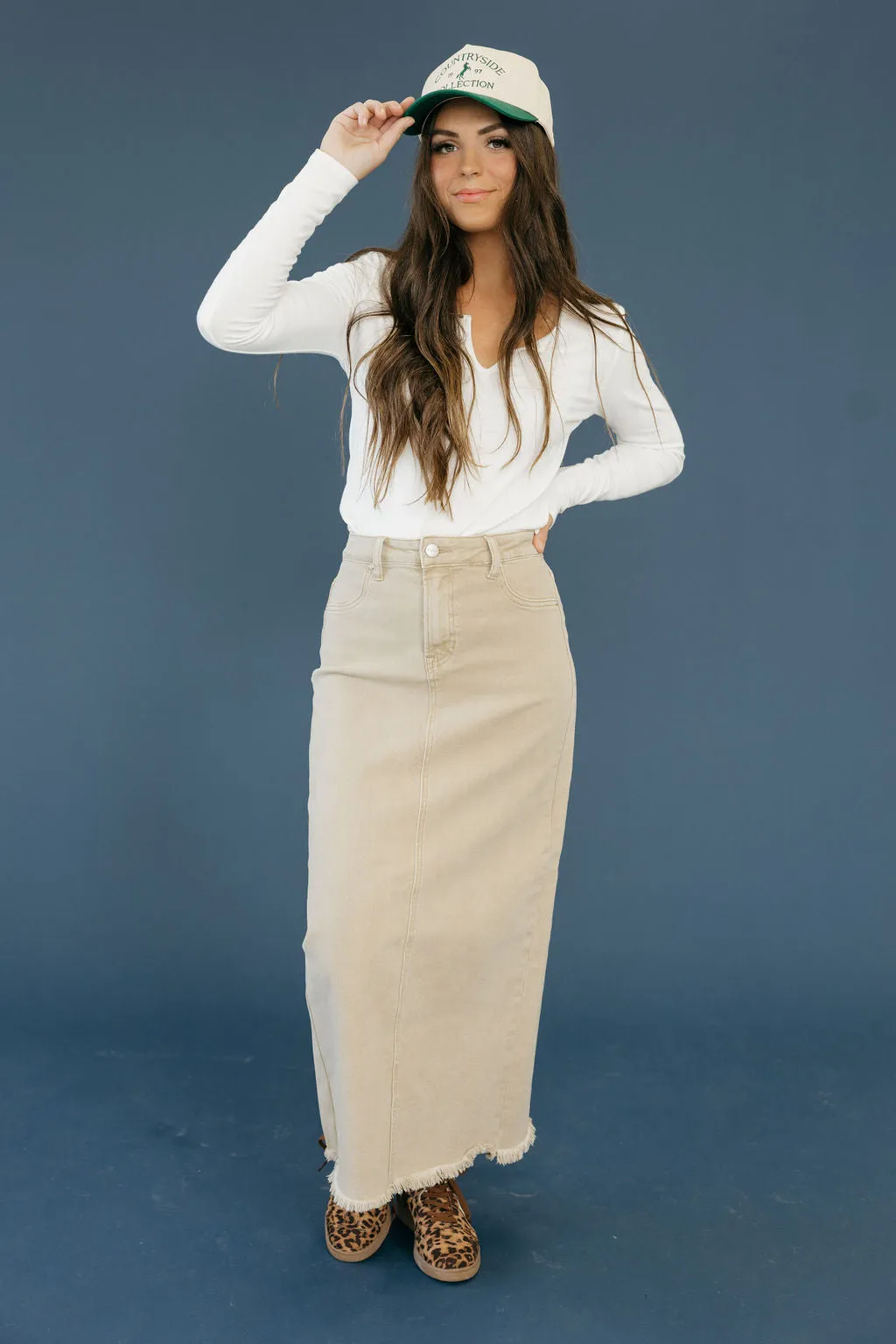 Carsen Demin Skirt-Sand