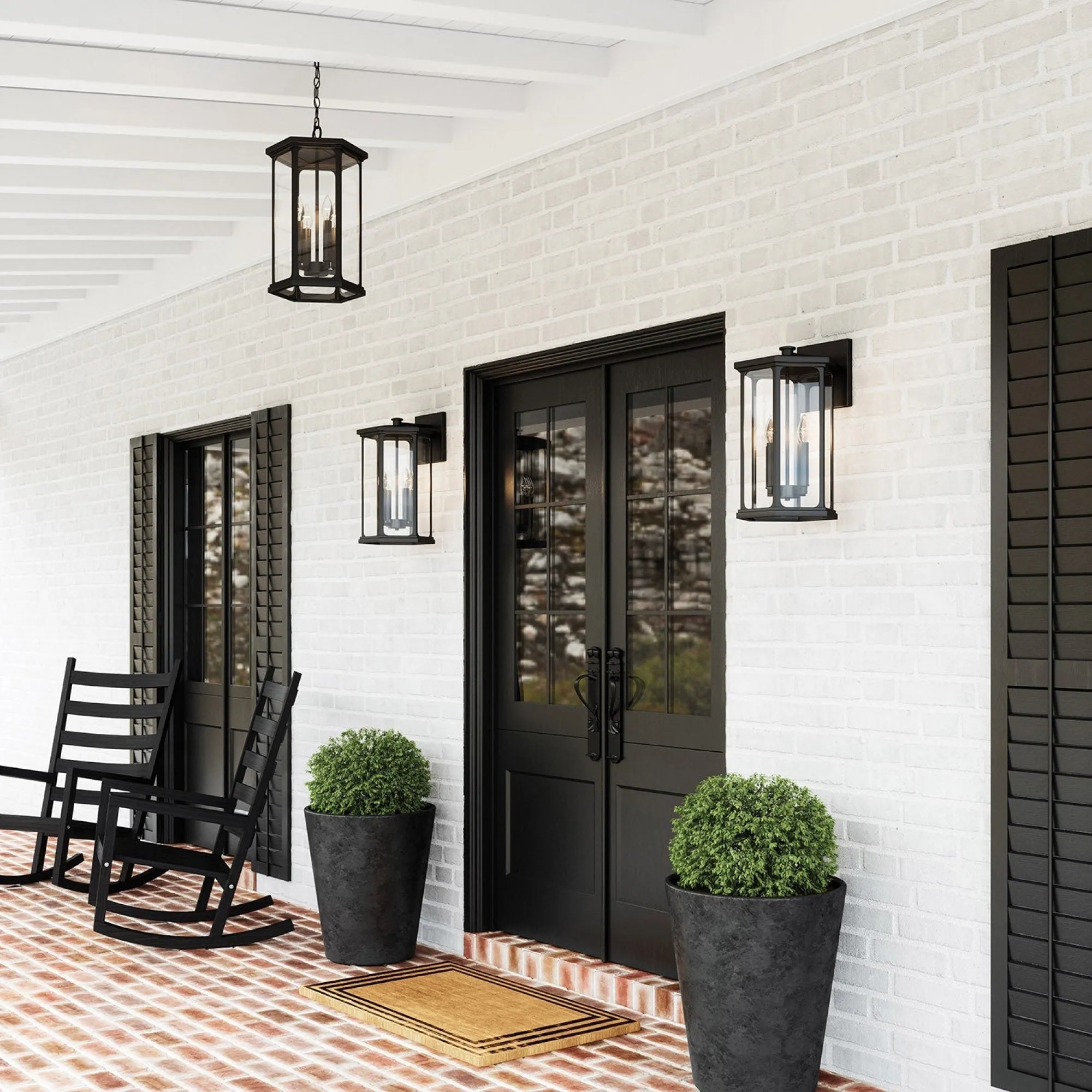 Charleston Coastal Outdoor Pendant - Black