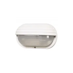 Classic Nautical Non-Corrosive Oval Hooded Wall Mount - White