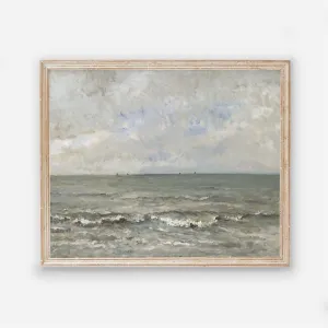 Coastal Rough Water Vintage Wall Art