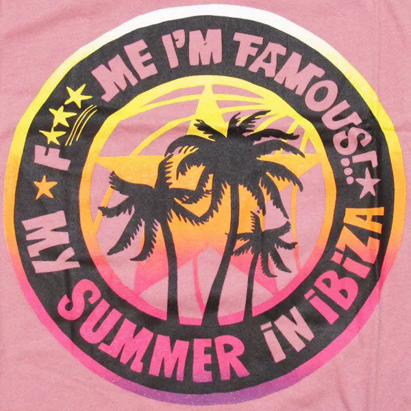 David Guetta F Me I'm Famous Ibiza Palms Women's Pink Vest
