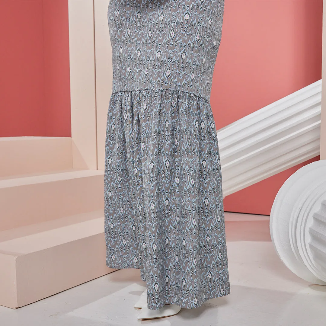 Davina Maxi Dress - Grey Tribal