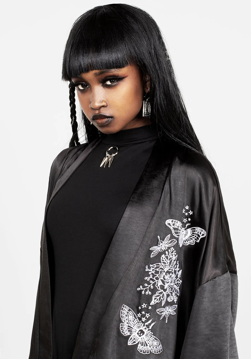Deathmoth Embroidered Kimono