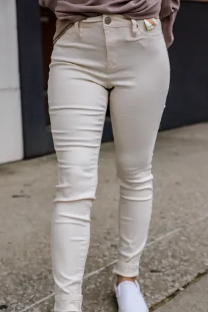 Denise Cream Skinny Jegging Pants