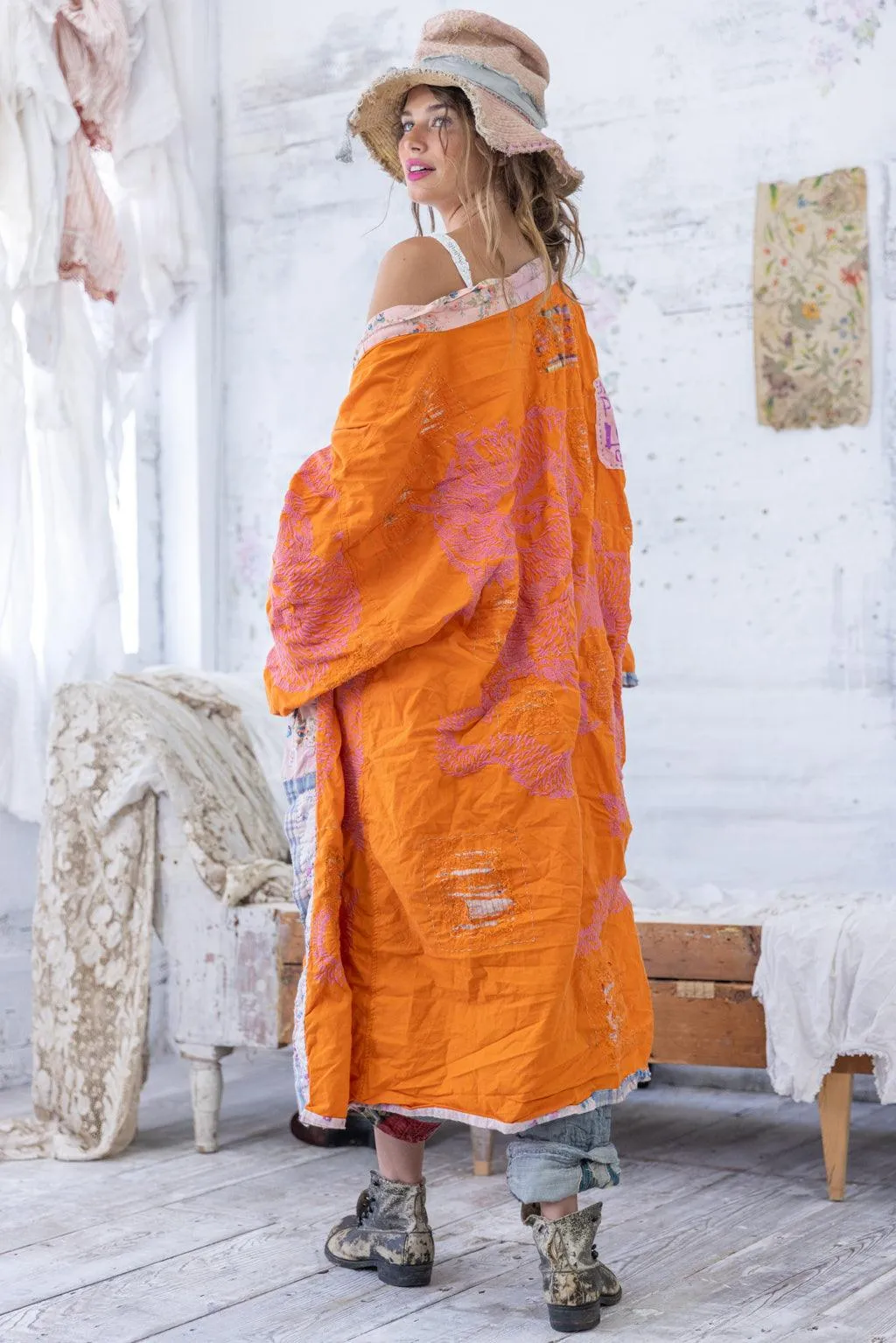 Dharma Dragon Embroidered Kimono