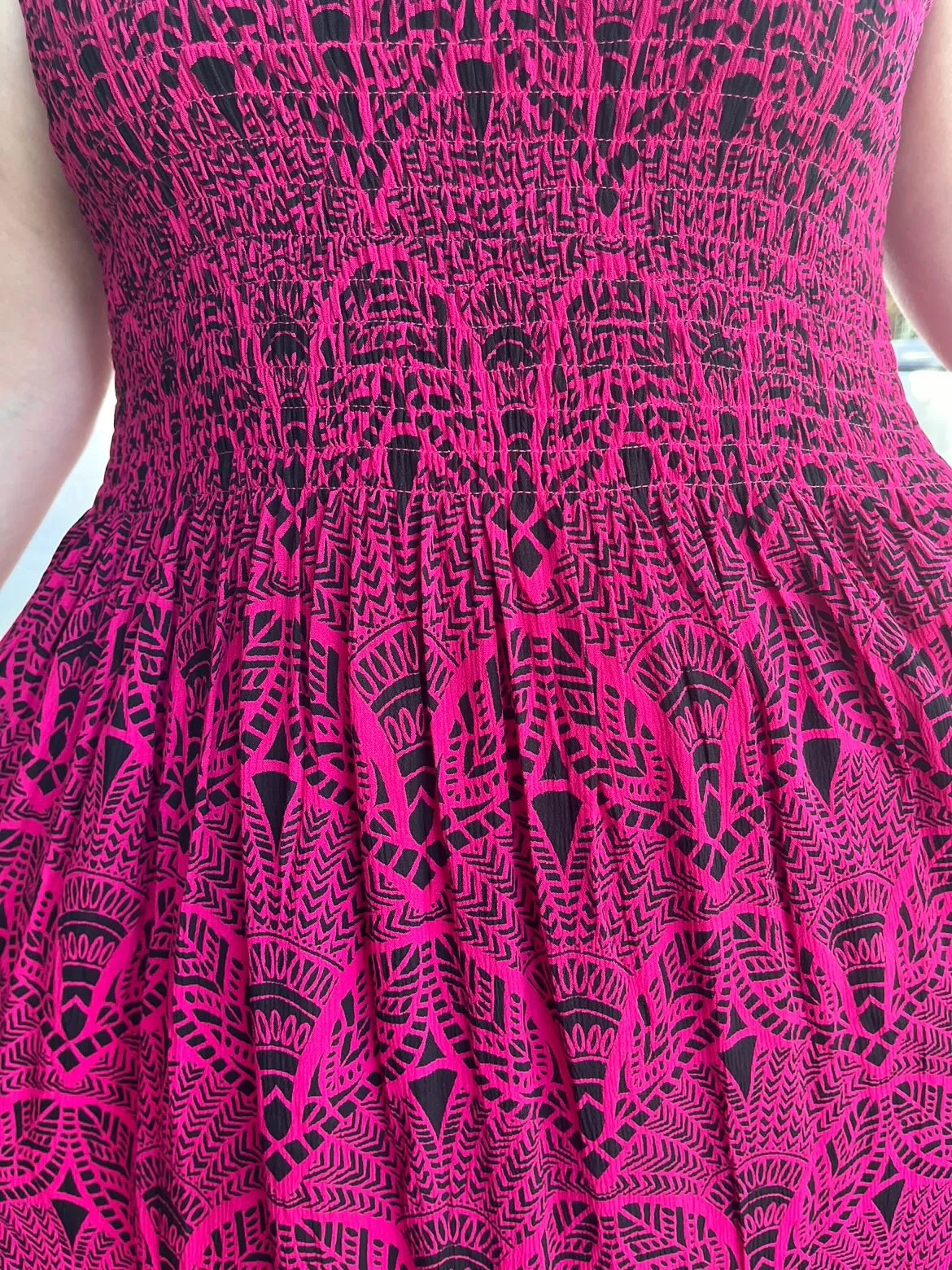 Dress Fuschia Black Pink Pineapple