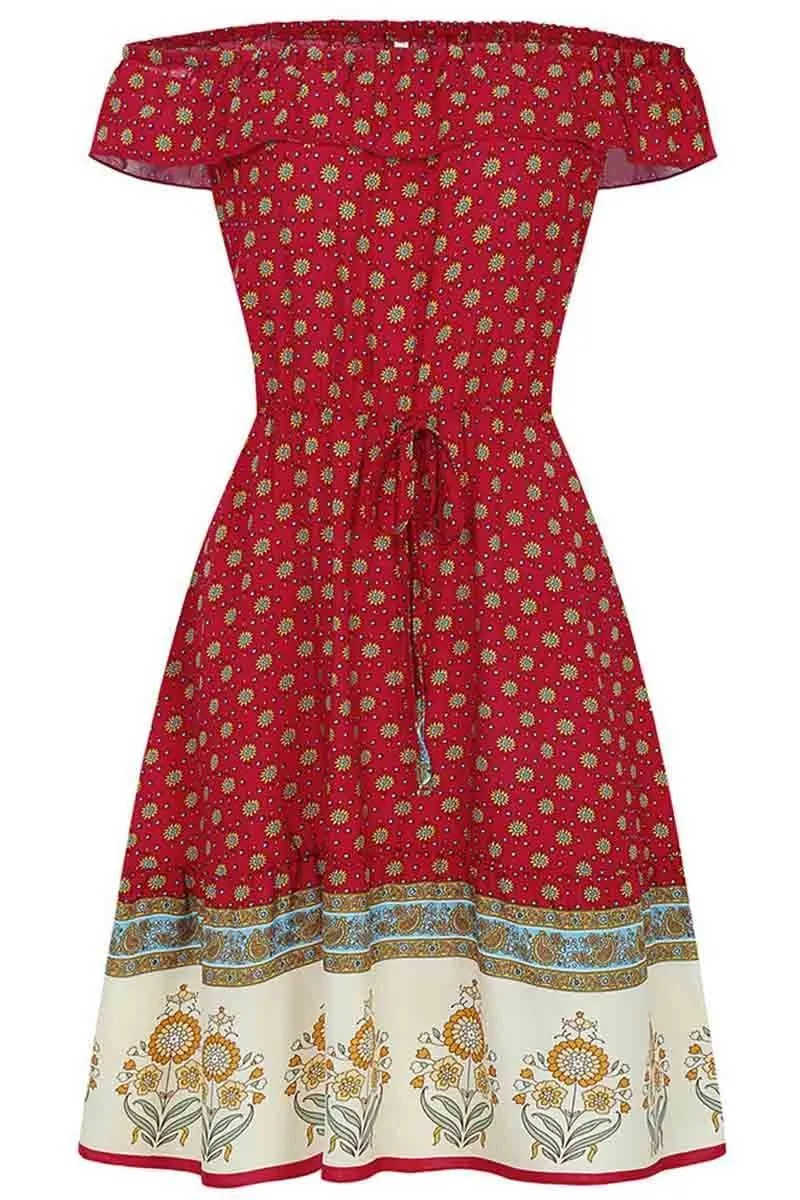Dunnmall Bohemian Short Sleeve Dress(3 colors)