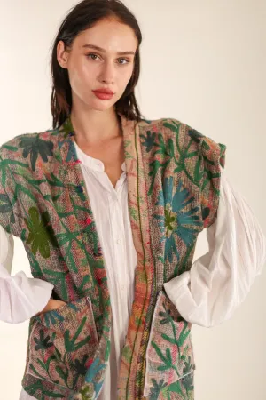 EMBROIDERED COTTON VEST WINU