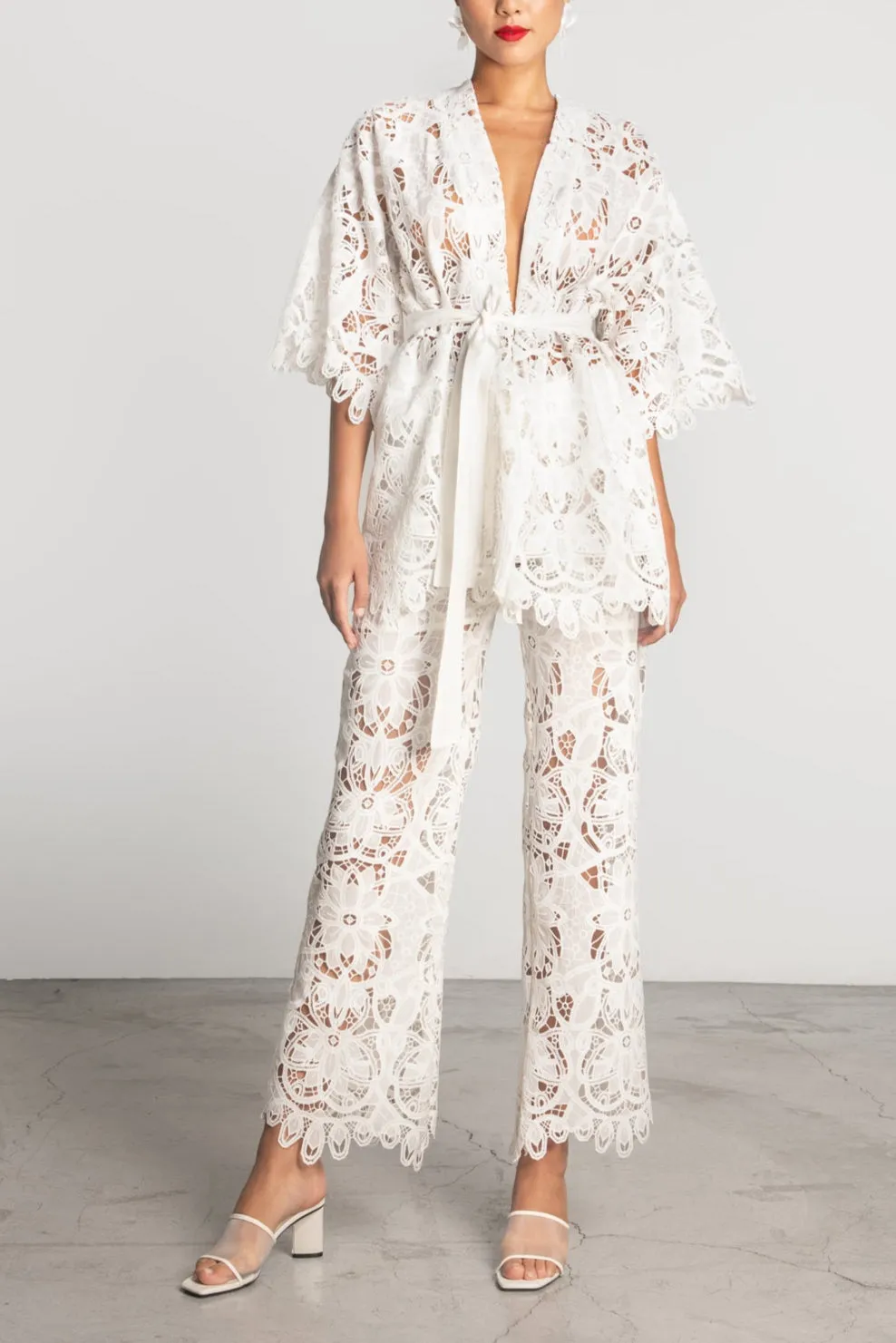 EMBROIDERED KIMONO "AMARA" WHITE