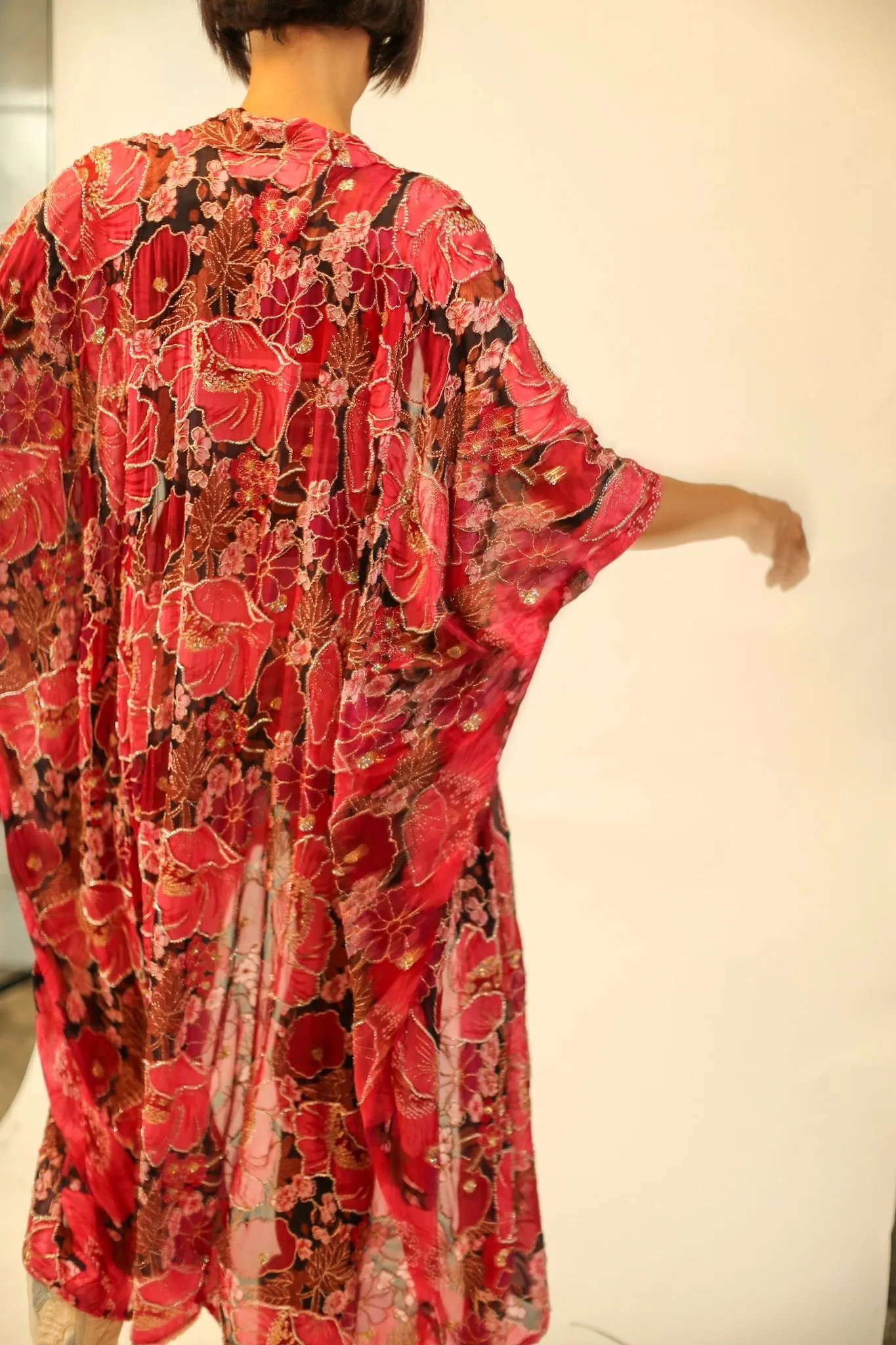 EMBROIDERED SILK KIMONO AURORA