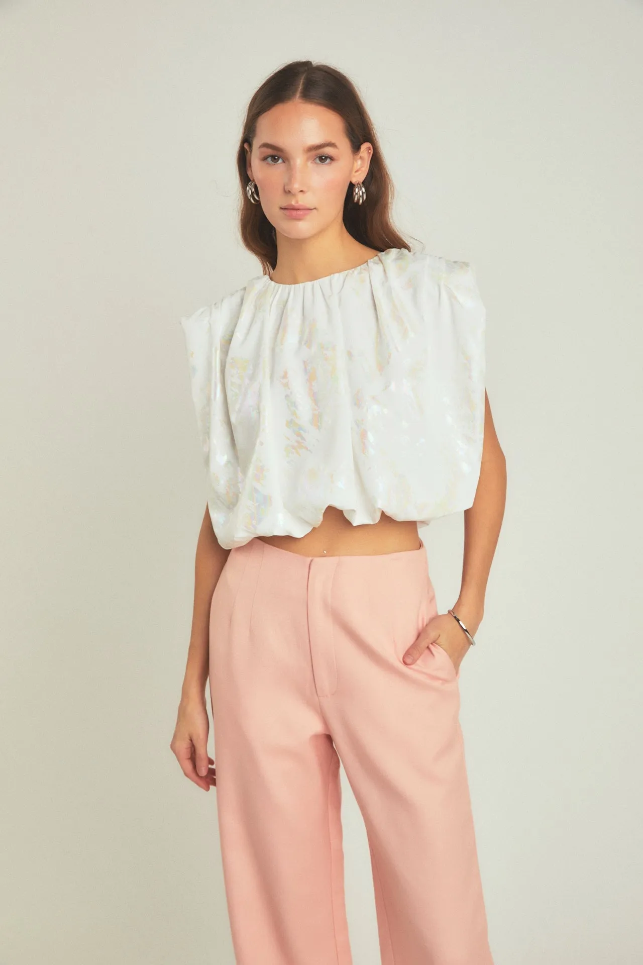 Endless Rose - Printed Foil Sleeveless Top
