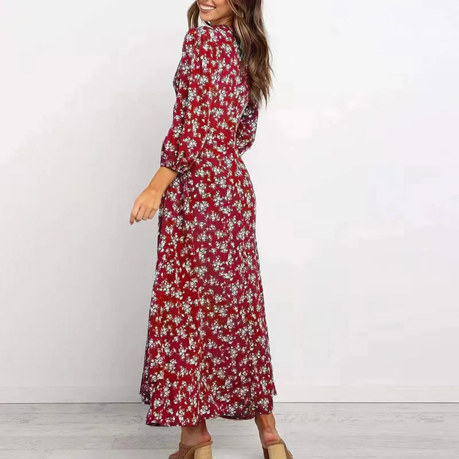 Isavela  V-Neck Floral Maxi Dress