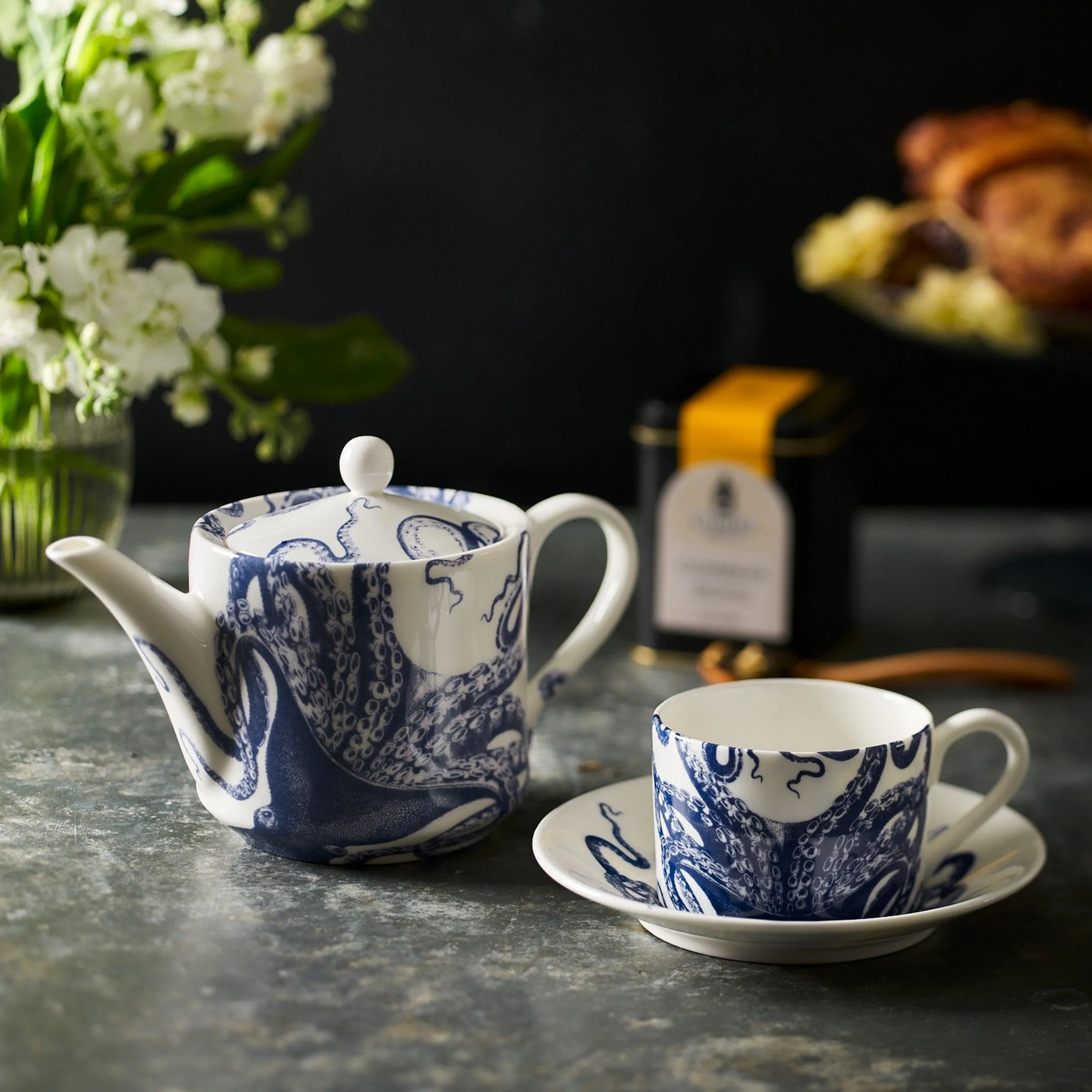 Lucy Coastal Cups & Saucers - Set of 2