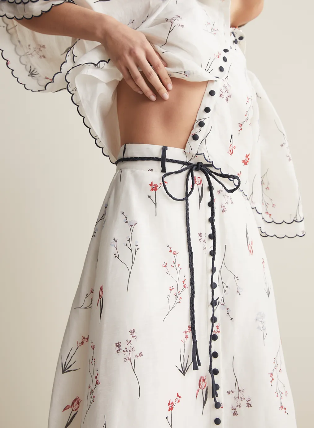 Manon Silk Linen Crop Shirt