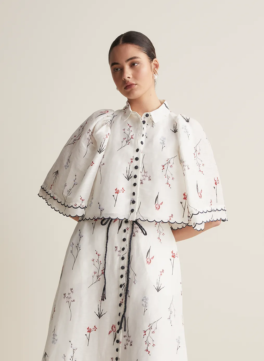 Manon Silk Linen Crop Shirt