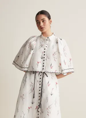 Manon Silk Linen Crop Shirt