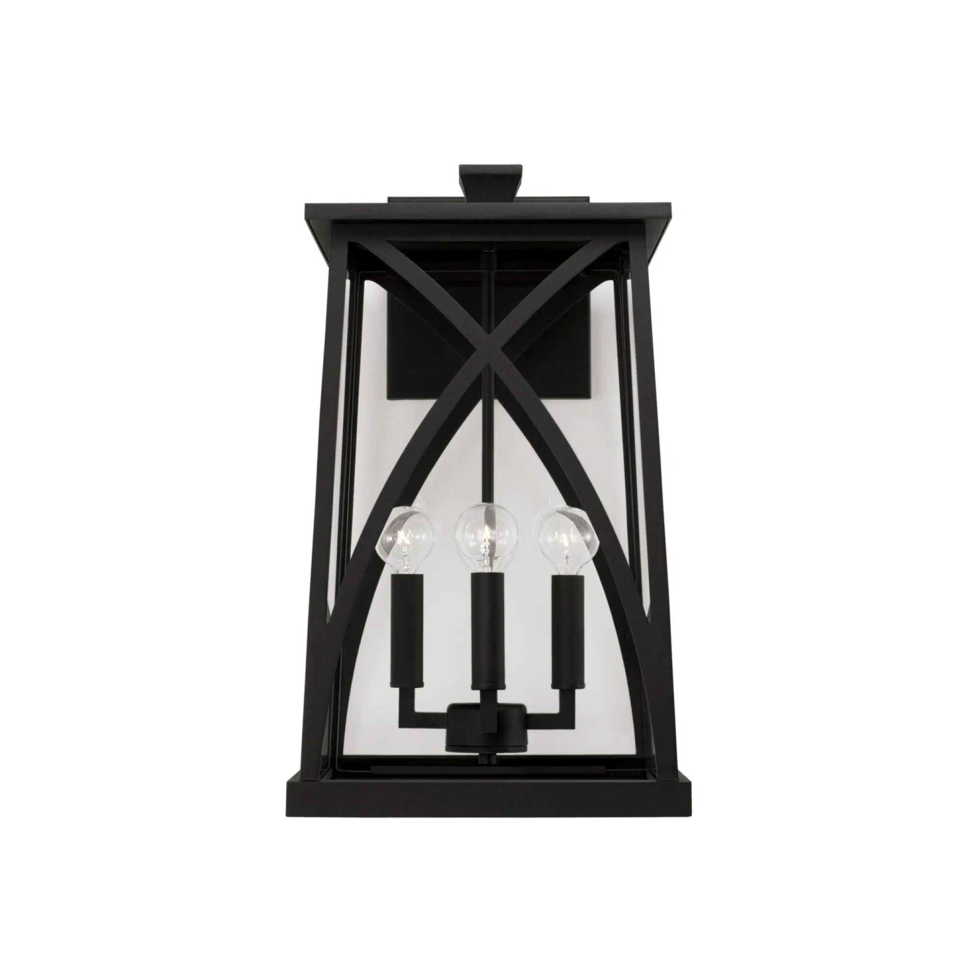 Marshall Coastal Outdoor Wall Lantern - 20" - Black