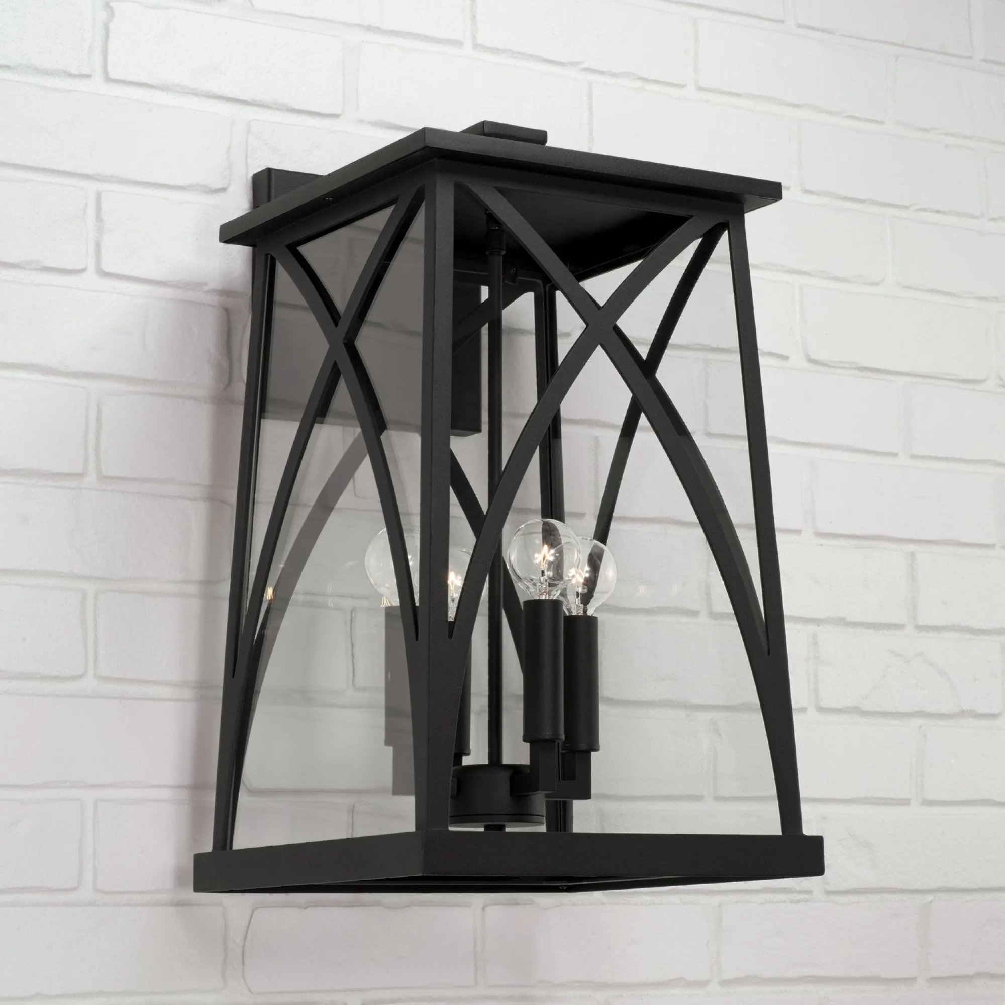 Marshall Coastal Outdoor Wall Lantern - 20" - Black