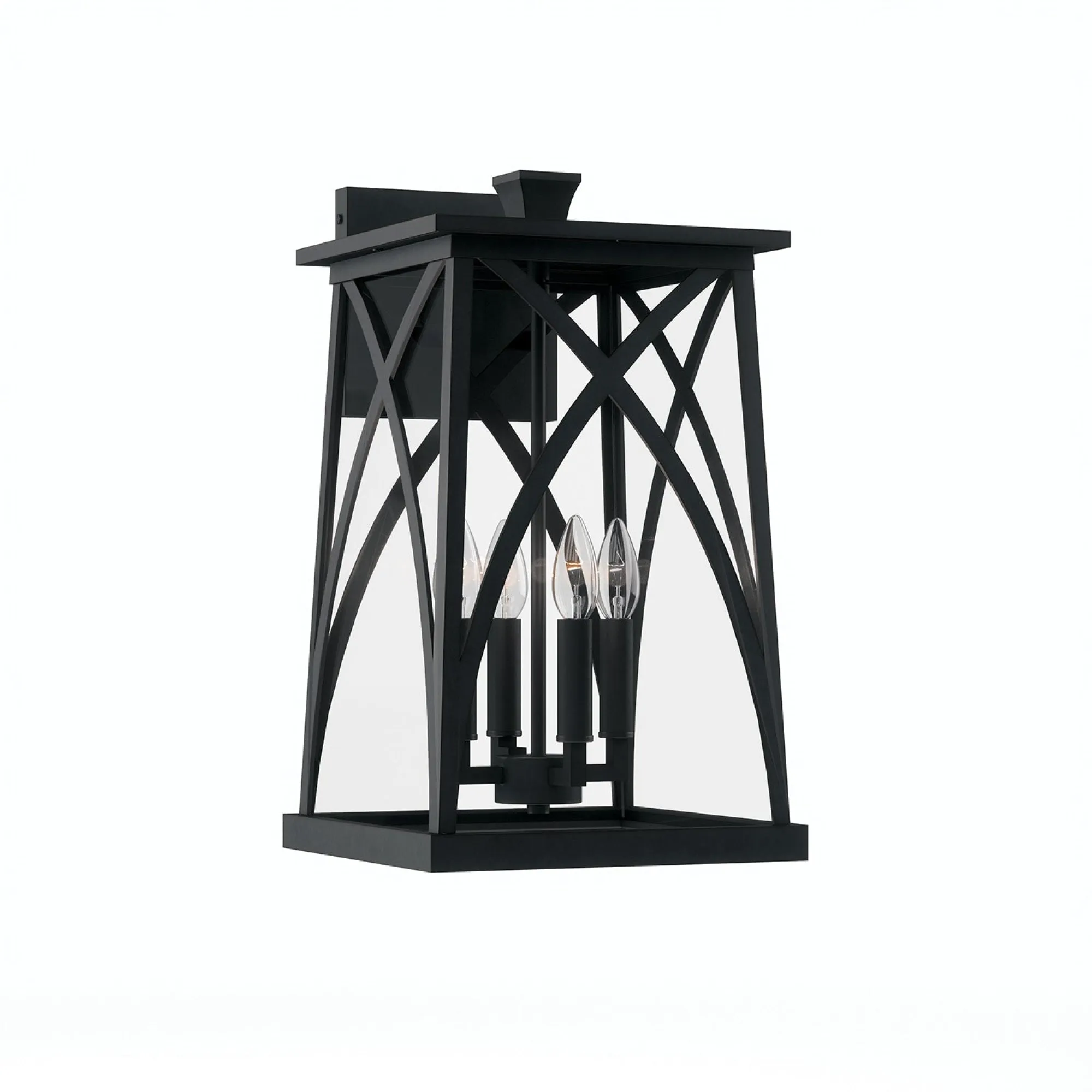 Marshall Coastal Outdoor Wall Lantern - 20" - Black