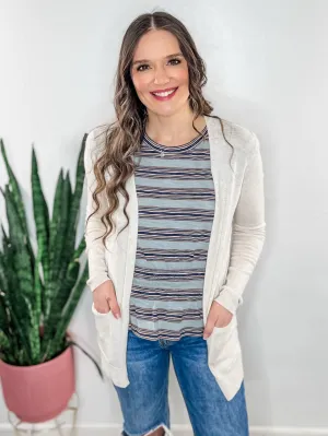 Natural Linen Yarn Open Cardigan