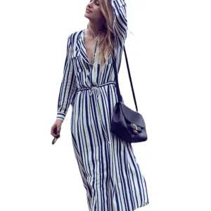 Nautical Summer Maxi Beach Dress