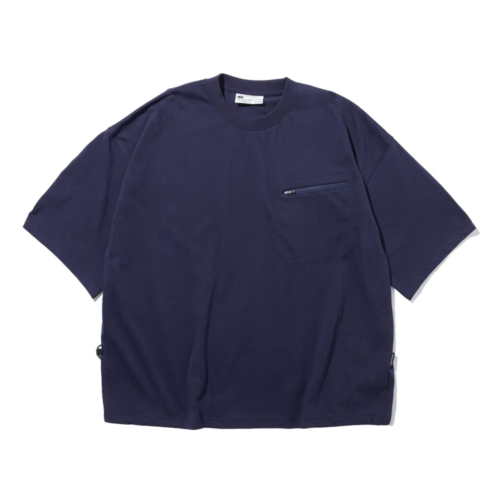NINE POINT NINE BREEZE TECH POCKET SS TEE-NAVY