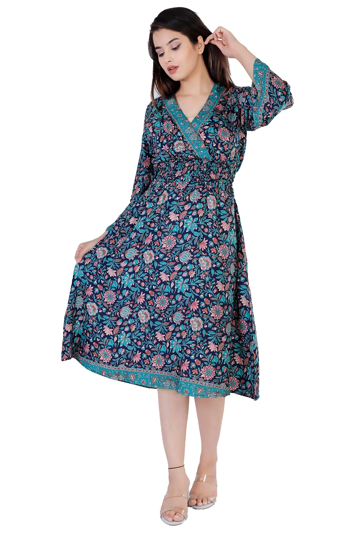 Nora Floral Printed Bohemian Vintage Dress
