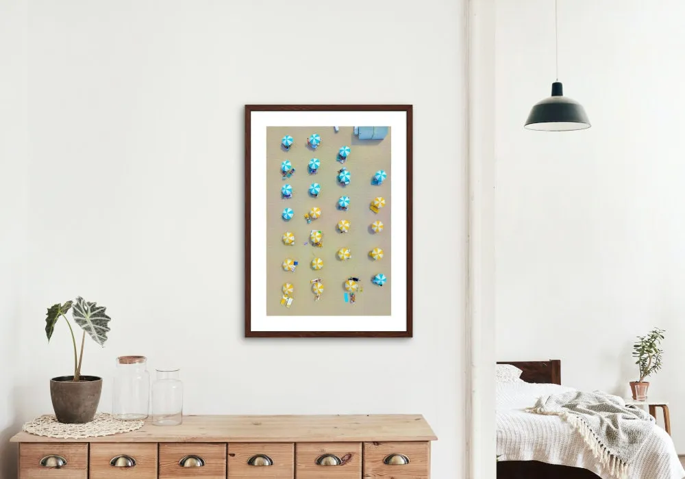 Pastel Aerial Beach Photography PRINTABLE WALL ART, Beach Umbrella, Coastal Wall Art, Neutral Wall Art, Beach Picture, Beach Aerial Print