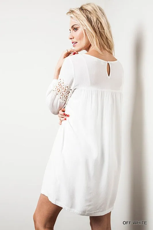 Peak of Lace Baby Doll Dress, Off White