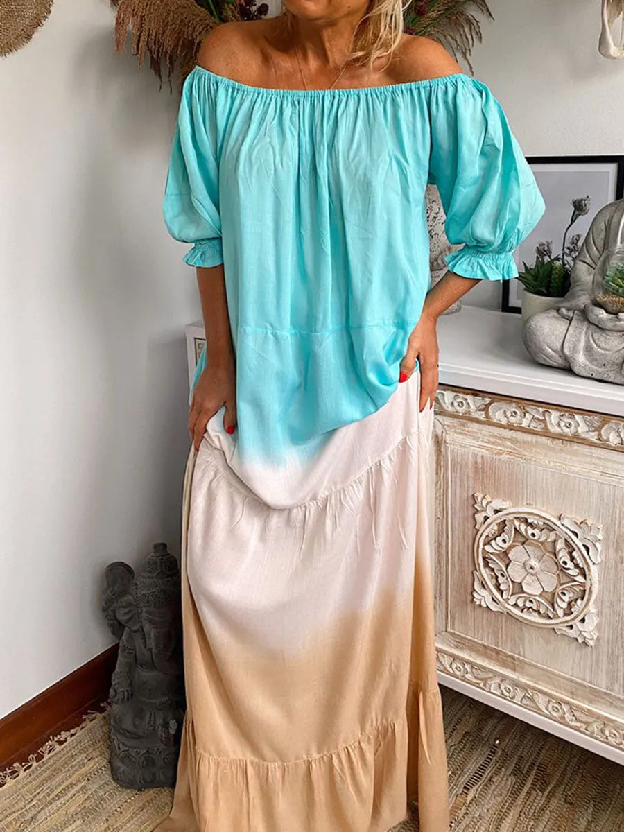 Retro Bohemian Loose Casual Tie Dye Dress