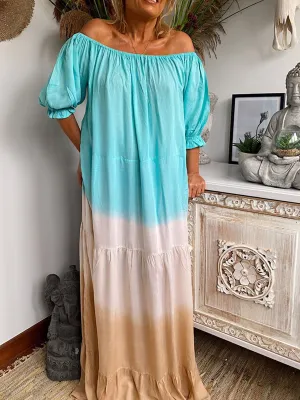 Retro Bohemian Loose Casual Tie Dye Dress