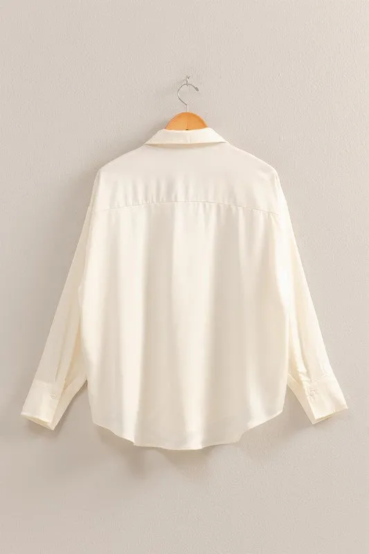 Sarah's Satin V-Neck Blouse