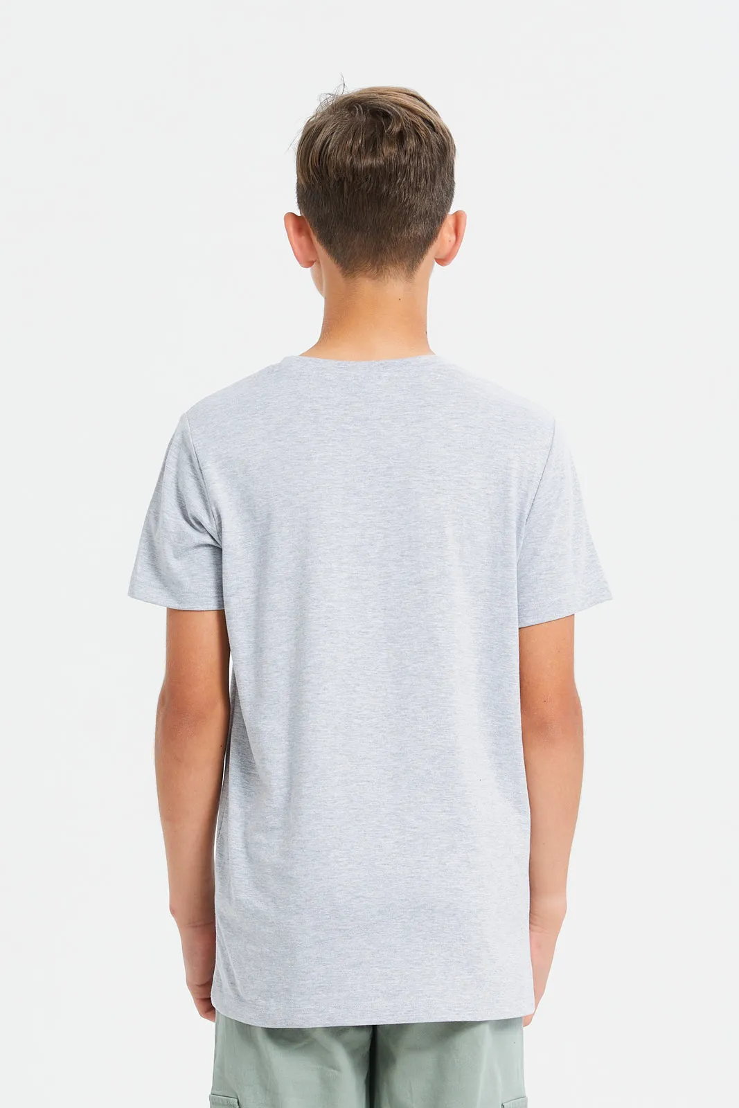 Senior Boys Grey Mel Xbox Printed T-Shirt