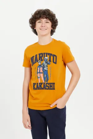 Senior Boys Mustard Naruto T-Shirt