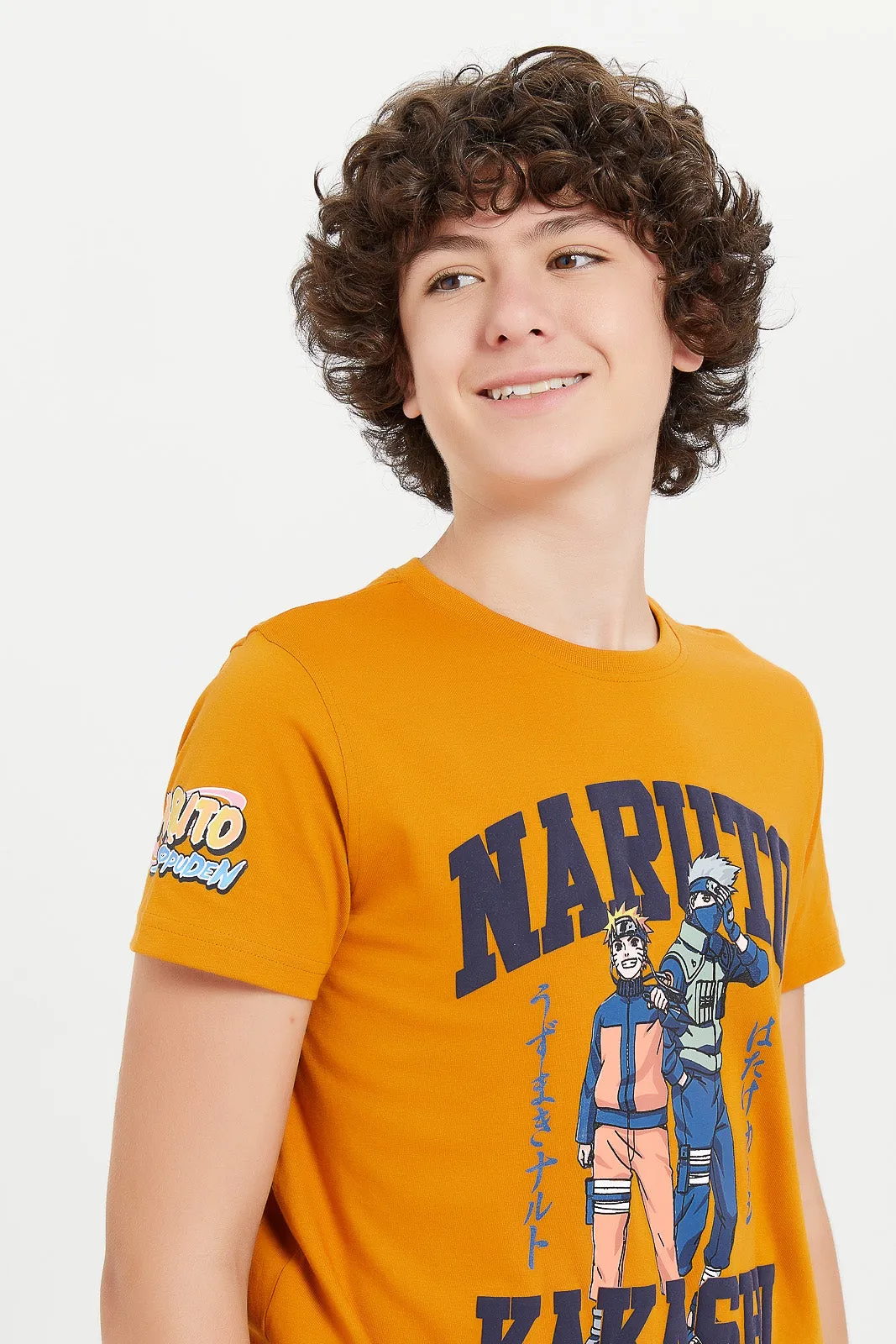 Senior Boys Mustard Naruto T-Shirt