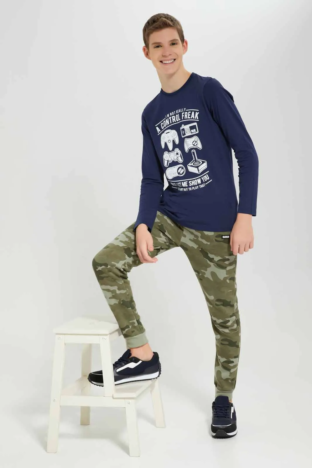 Senior Boys Navy Gaming T-Shirt
