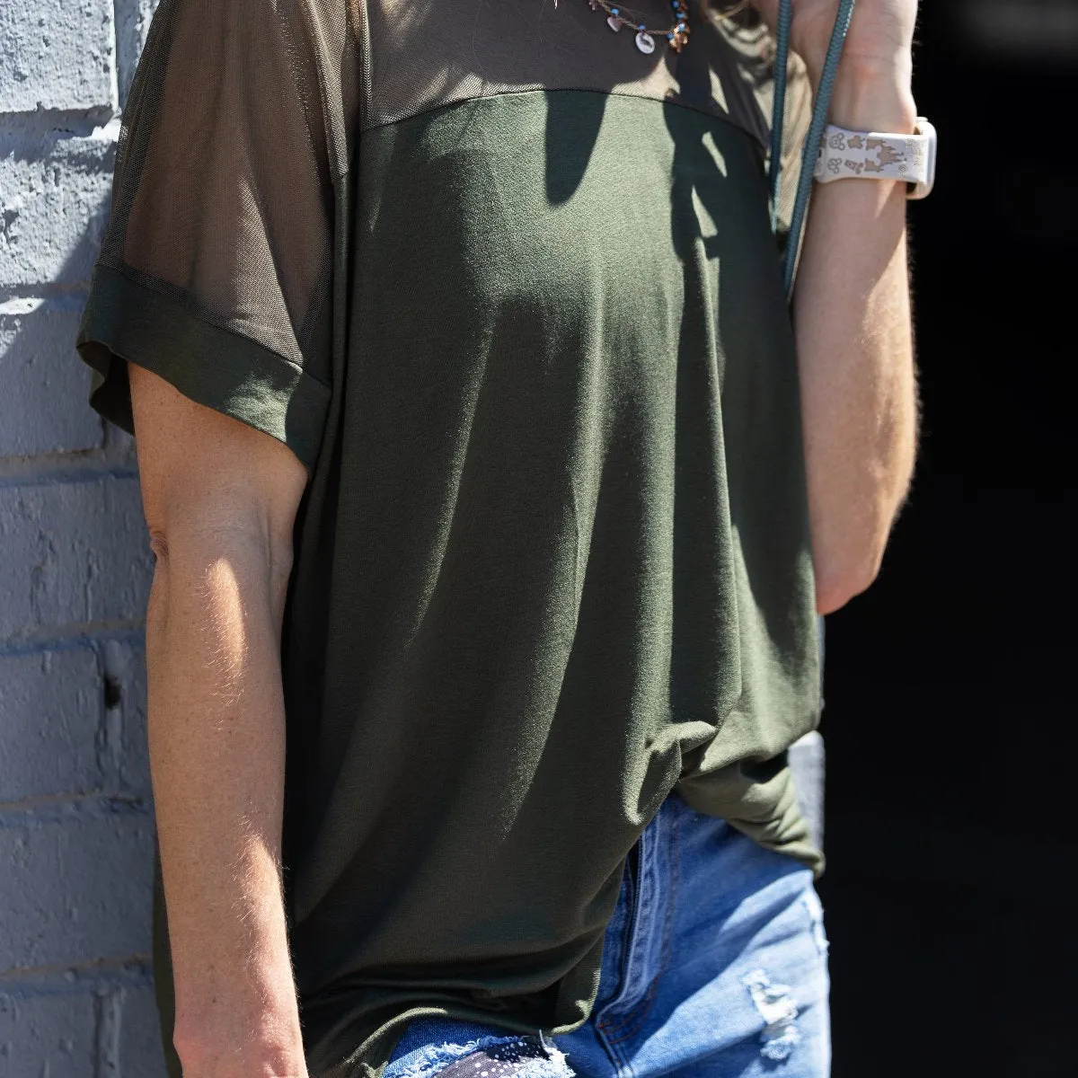 Sheer Glam Top 2.0 | Olive