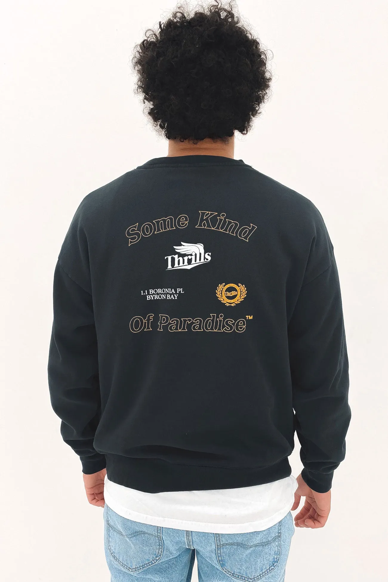 Thrills High Life Slouch Fit Crew Twilight Black