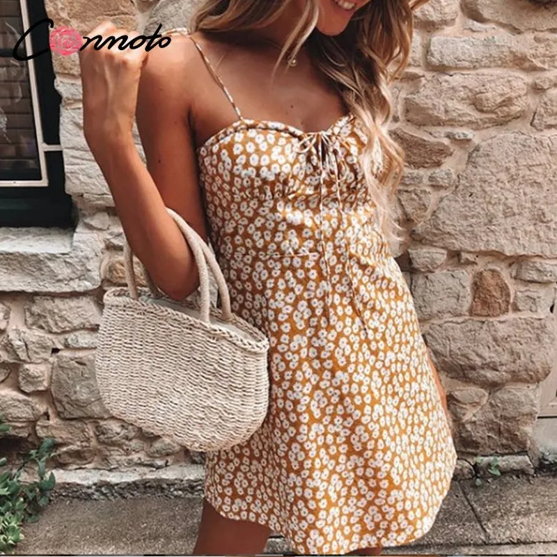 VenusFox  Cotton Chic Lace Up Sexy Mini Dress