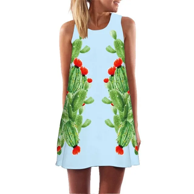 VenusFox Floral Printed Flamingo Mini Dress